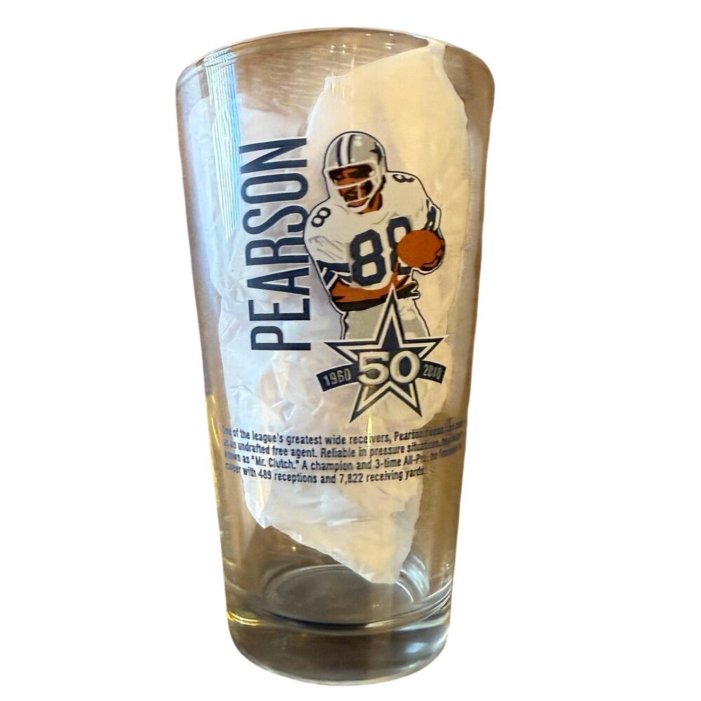 Miller Lite NFL 50th Anniversary Dallas Cowboys  Pint Glass Drew Pearson
